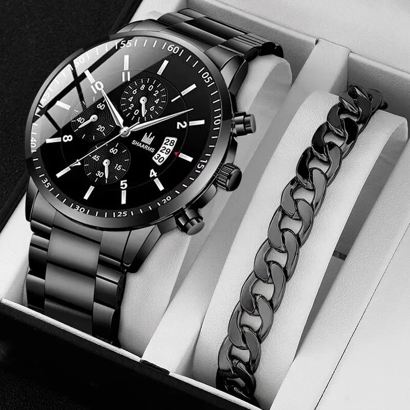 Men's Quartz Watch + Free Bracelet