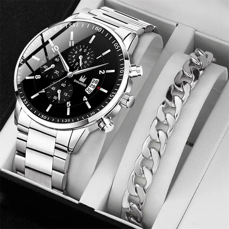 Men's Quartz Watch + Free Bracelet